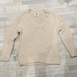 PINK by Victoria’s Secret Beige V-Neck Knit Sweater